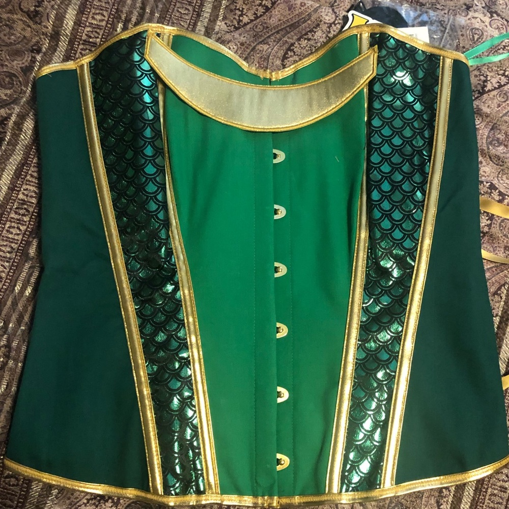 Green and Gold corset NWT